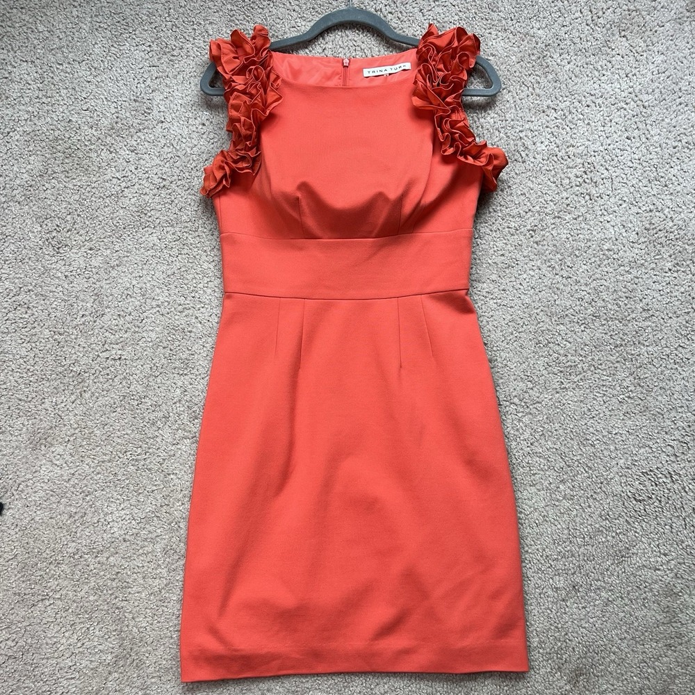 Trina Turk Coral Sleeveless Sheath Dress - Classic Workwear Cocktail Party 4‎